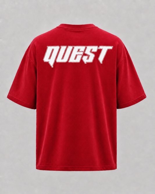 QUEST Logo Oversized T-Shirt - Red