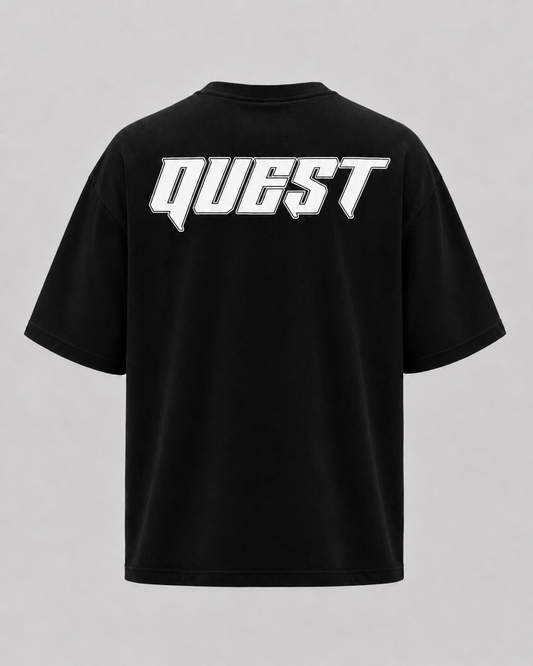 QUEST Logo Oversized T-Shirt - Black