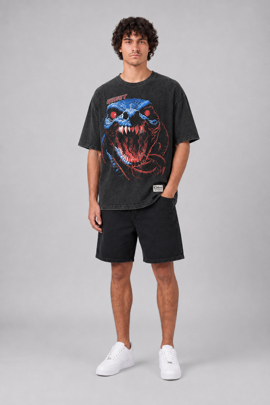 SRPT Premium Oversized T-Shirt - Washed Black