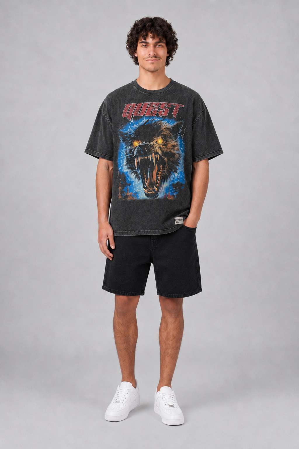 TERROR Premium Oversized T-Shirt - Washed Black