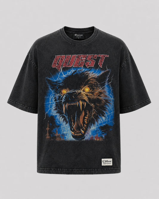 TERROR Premium Oversized T-Shirt - Washed Black