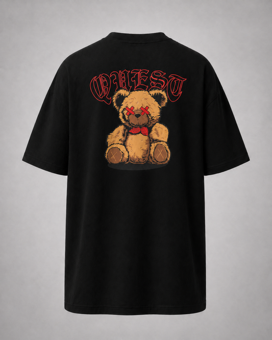 Teddy Bear Oversized T-Shirt - Black