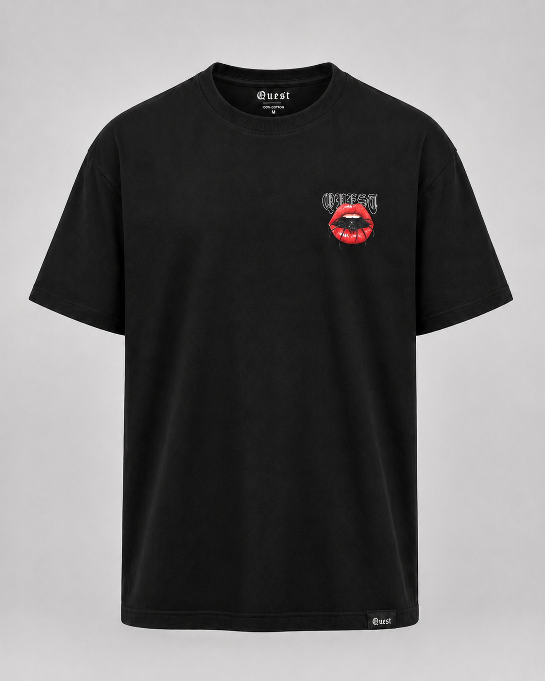 Spider Lips Oversized T-Shirt - Black