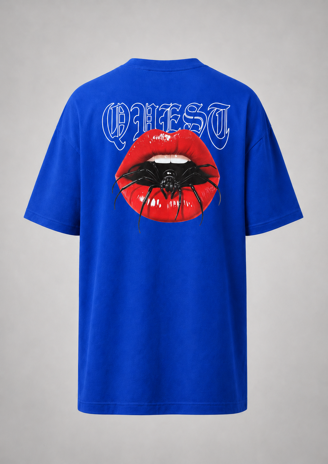 Spider Lips Oversized T-Shirt - Blue