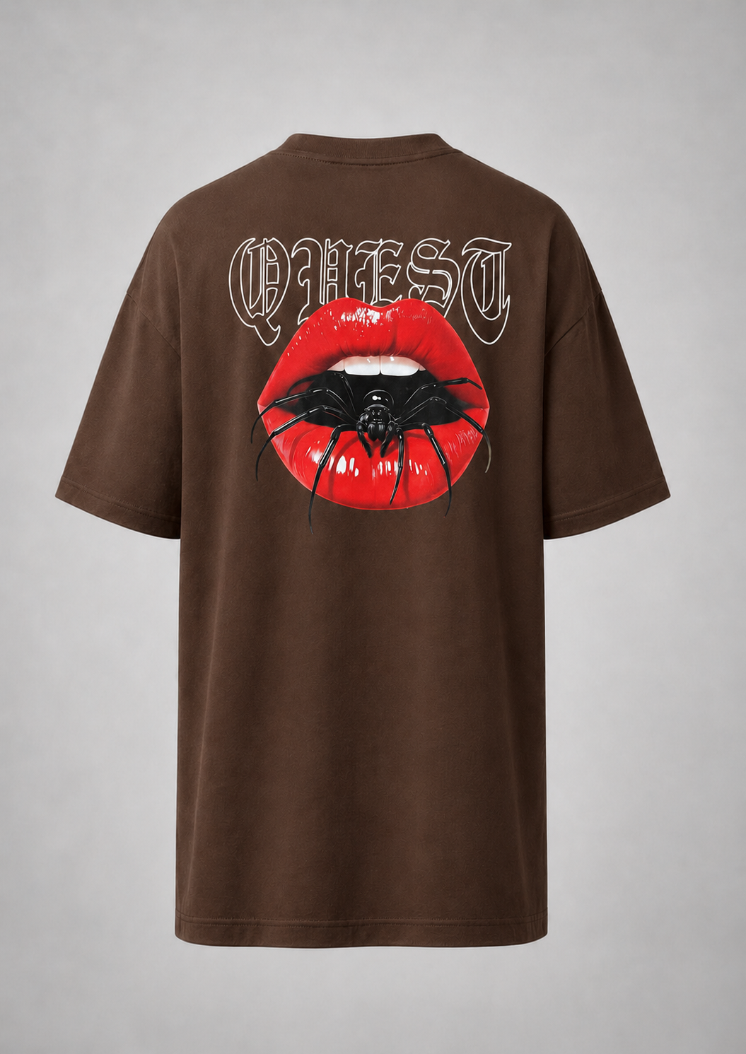 Spider Lips Oversized T-Shirt - Brown