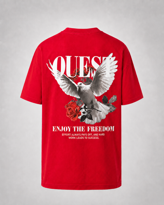 Peace Oversized T-Shirt - Red